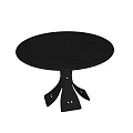 Modern Black Round Dining Table With Unique Three Legged Base Design 3d model