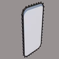 Rectangular Decorative Mirror with Black Zigzag Frame and Smooth Reflective Surface