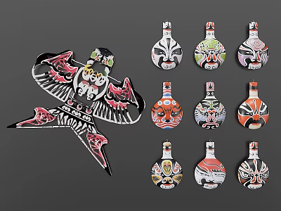 Beijing Opera Facial Mask Art Modeling Beautiful Chen 3d model