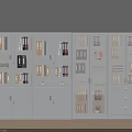 White Office Filing Cabinets With Glass Doors Drawers And Organized Folders