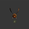 Fantasy Mythical Insect Creature With Orange Wings Striped Body And Green Orb