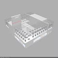 Modern Display Shelves With Transparent Glass White Design LED Lighting Display Compartments And Large Screen Background
