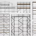 Modern steel pipe scaffolding construction scaffolding mobile scaffolding climbing ladder 3d model
