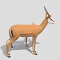 Low Poly Geometric Art Of Two Antelopes Adult And Baby Standing Side By Side