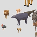 Low Poly Animal Cartoon Animal Cartoon Elephant Cartoon Giraffe Cartoon Tiger Sika Deer African Animal 3d model