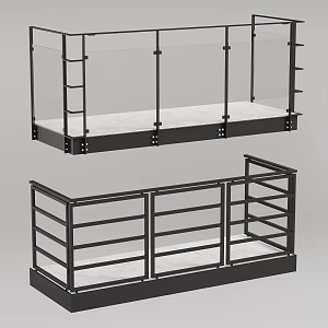 Modern Balcony Guardrail Fence 3d model