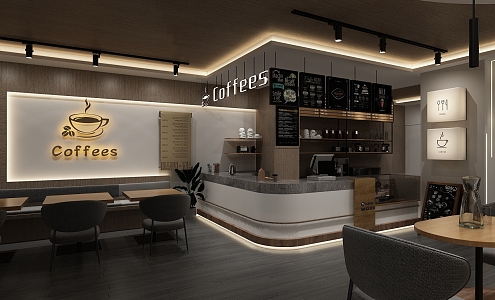 Modern Milk Tea Shop 3d model