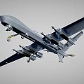 Gray Military Fighter Jet With Missiles And Extended Landing Gear