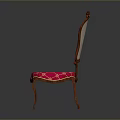 Classic Design Red Dining Chair With Diamond Pattern And Wooden Frame