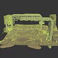 Mechanical Structure Featuring Metal Frame Stone Base Platform And Support Beams