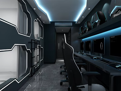 E-sports Hotel Modern Rooms 3d model