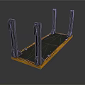 Industrial Heavy Duty Support Platform With Metal Frame Black Surface And Yellow Edges