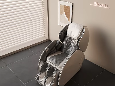 Modern Ergonomic Massage Chair In Living Room With Window Blinds And Artwork 3d model