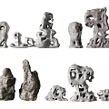 Natural Stone And Wood Artistic Decorations With Intricate Hollow Patterns