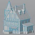 Ancient Architecture Structure Featuring Wooden Frame Tower Stone Walls and Classic Gabled Roof