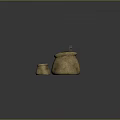 Burlap Sacks In Different Sizes Filled With Flour Salt And Sugar Food Ingredients