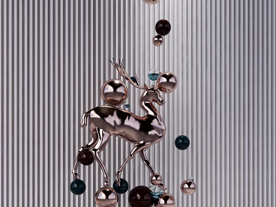 Modern sculpture deer decoration 3d model