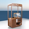 Modern Wooden Sideboard With Transparent Glass Cover Storage Shelves And Wheels For Easy Movement