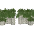 Lush Green Plants Growing On Gray Stone Wall Vertical Garden Design