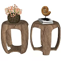 Log Stool Low Stool Shoe Stool Flower Rack Coffee Table Side Table Low Table Round Stool Vase Flower Ornaments 3d model