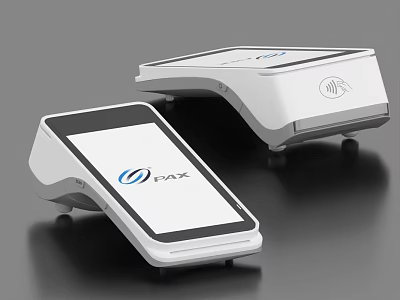 PAX Brand Business Payment Terminal Equipment With White Design Touchscreen And Contactless Function 3d model