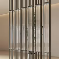 Modern Interior Glass Room Divider With Metal Frame And Green Climbing Vines