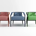 Modern Fabric Upholstered Armchairs In Pink Blue Green With Sleek Design
