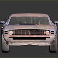 Vintage Rusty Muscle Car With Two Door Design Classic Wheels And Metallic Finish