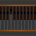 Traditional Wooden Abacus With Red And Black Beads For Daily Use