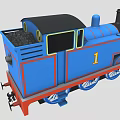 Thomas the Tank Engine with Blue Body Red Base Black Chimney and Smiling Face