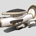 Futuristic White Aircraft With Unique Tail And Solar Panel 3d model