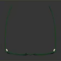 Green Sunglasses With Square Frame Green Lenses And Metal Rivets On Smooth Reflective Surface