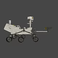 White Lunar Rover With Camera And Mechanical Arm For Moon Exploration 3d model