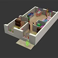 Small Apartment Interior Layout With Kitchen Dining Living Bedroom And Bathroom