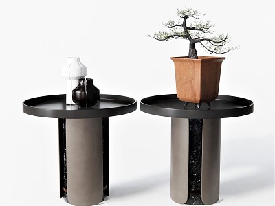 Modern Round Table Side Table Coffee Table Side Table Round Table Plant Vase Ornaments Flower Pot Coffee Table Round Side Table model