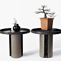 Modern Round Table Side Table Coffee Table Side Table Round Table Plant Vase Ornaments Flower Pot Coffee Table Round Side Table 3d model