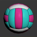 Colorful Volleyballs With Blue Yellow White Gray Pink And Green Patterns For Sports