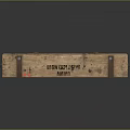 Wooden Crate With High Explosive Iron Cap Style Ammo Labels Aged Look And Metal Straps