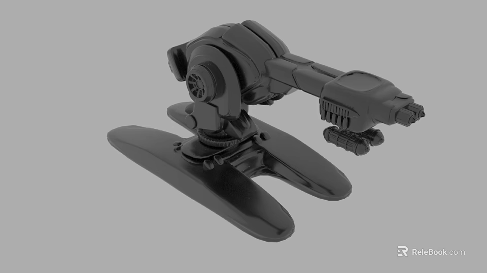 Black Mechanical Adjustable Stand With Stable Base Rotating Arm For Equipment Mounting 3d model