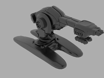 Black Mechanical Adjustable Stand With Stable Base Rotating Arm For Equipment Mounting 3d model