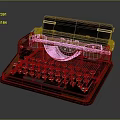 Office Appliance Vintage Typewriter Brown with Classic Keyboard and Metal Rollers for Retro Office Decor