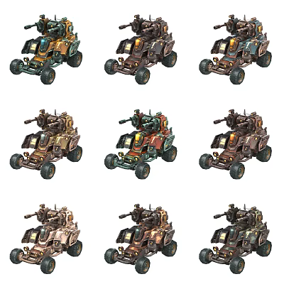 Detailed Colorful Game Tanks With Various Unique Designs And Decorative Elements 3d model