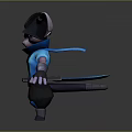 3D Feline Game Character With Large Ears Blue Eyes And Mechanical Warrior Armor