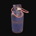 Durable Blue Metal Household Gas Cylinder With Red Hose And Valve