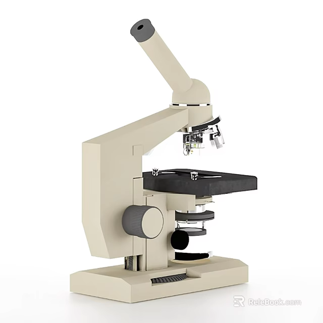 Professional Medical Laboratory Microscope With Optical Lenses And Mechanical Stage 3d model 