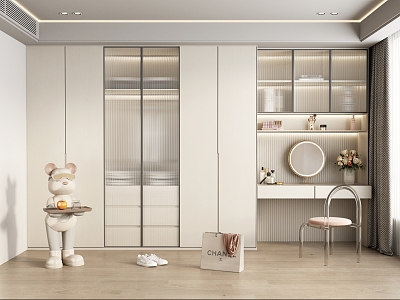 modern wardrobe cream wardrobe model