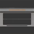 Modern Industrial Media Console With Gray Concrete Body Open Shelves And Black Top