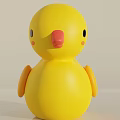 Cute Yellow Rubber Duck Doll With Orange Beak And Black Eyes