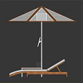 Outdoor Furniture Set With Solar Panel Umbrella Wooden Loungers And Side Table