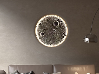 Moon Lamp Moon Gypsum Lamp Moon Wall Lamp Integrated Moon Lamp House Silent Wind Moon Lamp Cream Wind Moon Wall Lamp Living Room Decorative Lamp 3d model